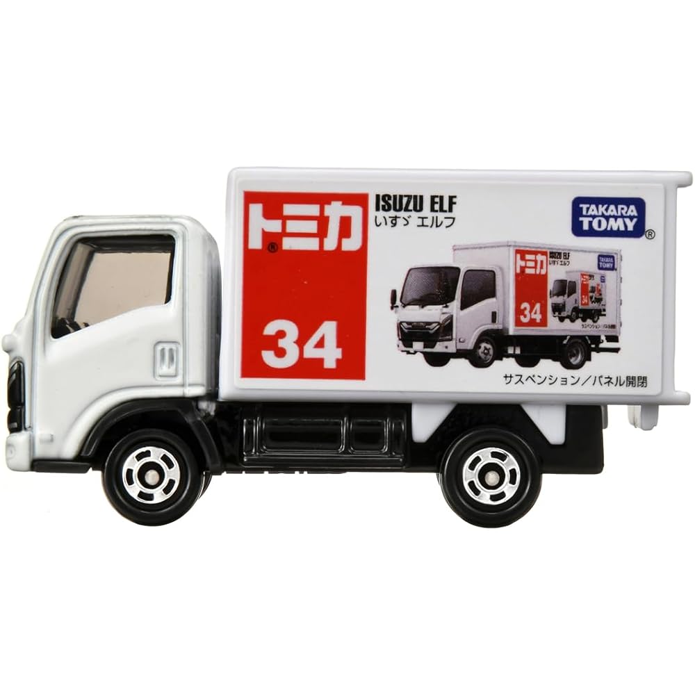 Takara Tomy Tomica No.34 Isuzu Elf Miniature Toy Car for Ages 3 and Up