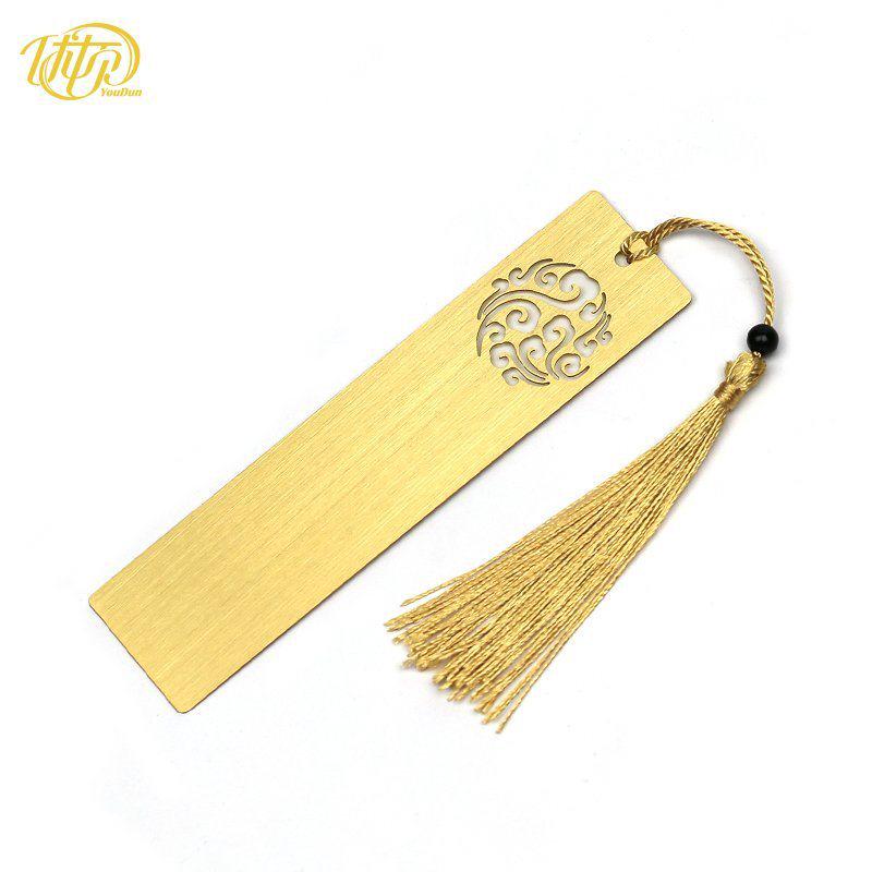 Přírodní mosazný kovový záložka - Kartáčovaný, Hladký, Gravírovatelný Klip na knihu s motivem zemědělství a čtení