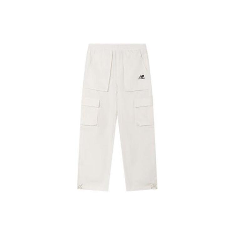 New Balance Logo Cargo Pants Asia Sizing White Black Unisex 5TC44643-IV XL