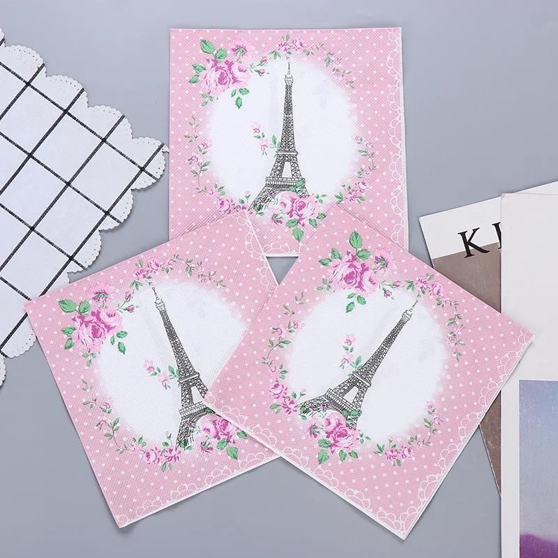 20 Stück/Packung 33 x 33 cm, 2-lagige Einweg-Partyservietten, Landschaftsmuster