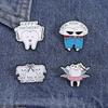 White Teeth Enamel Pin Brooch Badge For Bags Jeans Hoodies Denim Lapel Pin Jewelry Kids Best Party Weddinggift