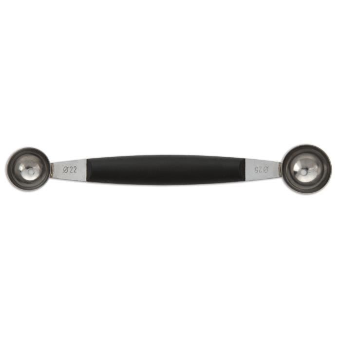 Moule à fruits - Inox - Double lame - 2.2 cm et 2.5 cm - Manche en polypropylène - Noir