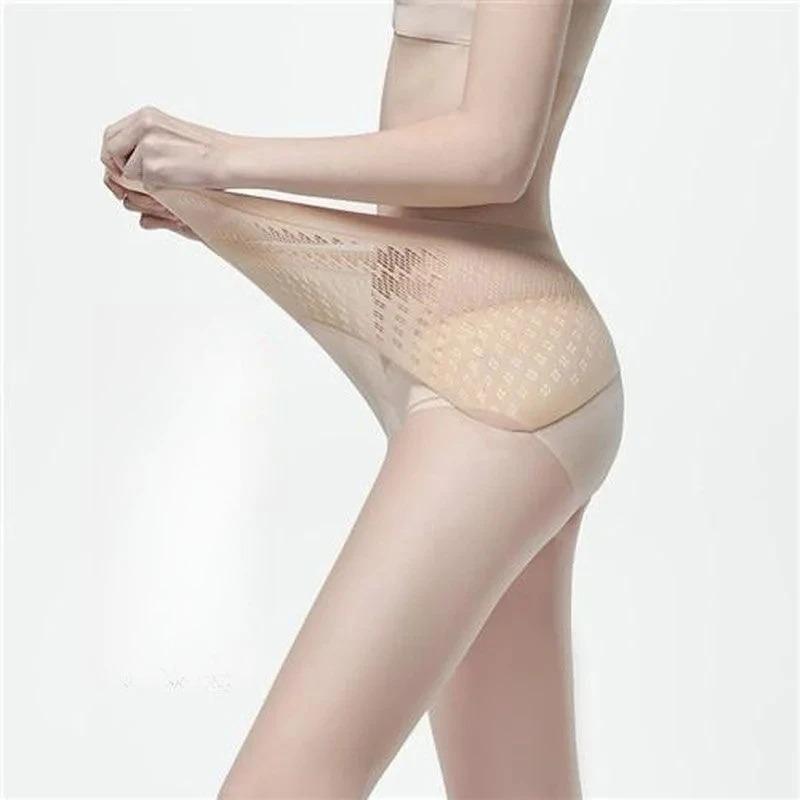 1D Thin Sexy Tights For Women Hollow Out Waist Transparent Pantyhose Female Super Elasticity Solid Color Seamless Long Stockings