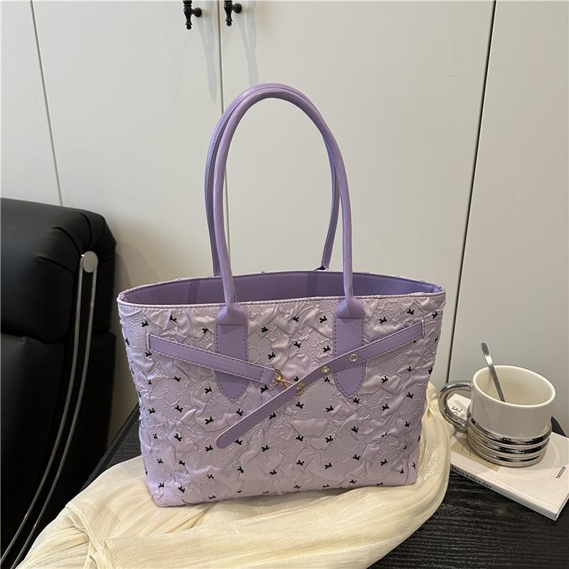 

2025 лето популярная новая красивая сумка-тоут большой вместимости женская портативная сумка на плечо подмышку фиолетовый