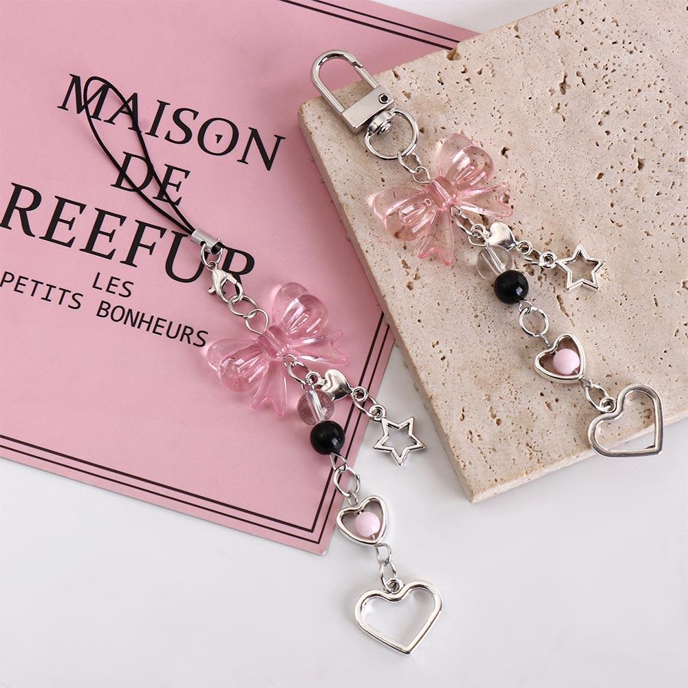 Pearl Bead Mobile Phone Chain Star Bowknot Beaded Cellphone Strap  Mobile Phone