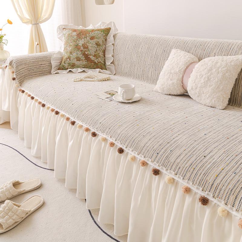 

Крем ветер диванное полотенце универсальное на все сезоны 2025 новое ченильное покрытие для подушки сиденья цельное покрытие противоскользящее покрытие 180*130cm