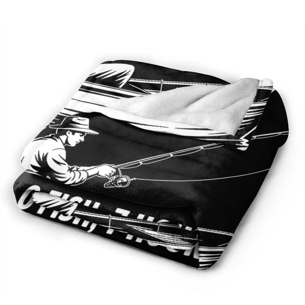 Funny Fishing They Call Me 007 0 Bites 0 Fish 7 Hours Humor Flannel Blanket Super Soft Throw Blanket for Sofa Bed Cover