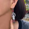 Retro Court Style Slightly Inlaid Colored Zircon Fringed Earrings Long Light Luxury Phoenix Temperament Earrings Earrings