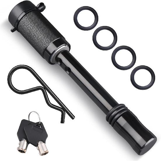 Kohree Trailer Hitch Lock 5/8 Inch, Hitch Pin Lock for Class III IV 2 Inches and 2-1/2 Inches Receiver, Locking Hitch Pin Tow Hitch Lock with Key,