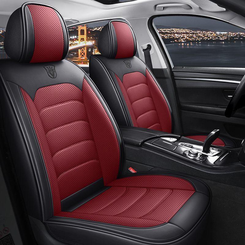 Car Seat Covers Full Set, 5 Seats Universal Leather Seat Covers for Cars, Breathable Automotive Seat Cover for Most Sedans, Trucks, SUVs