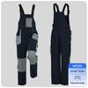 Cross-Border 3D Color-Block Multi-Pocket Hooded Strap Overalls for Labor Protection