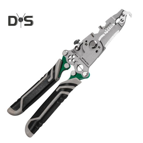 

Складной инструмент для зачистки проводов 18 в 1 с нескользящей ручкой Компактный дизайн Портативный многофункциональный DIY-кабельный резак Плоскогубцы для зачистки проводов 1pc