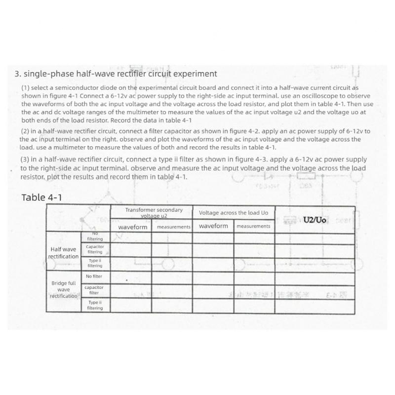 Physics Teaching Equipment Rectifier Circuits Tester Apparatus With Built in Capacitor Filter For Classroom Teaching