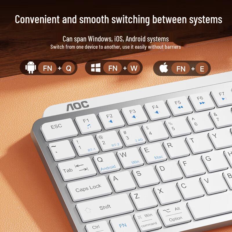 AOC KM600 Dual-Mode Wireless Bluetooth Keyboard and Mouse Combo