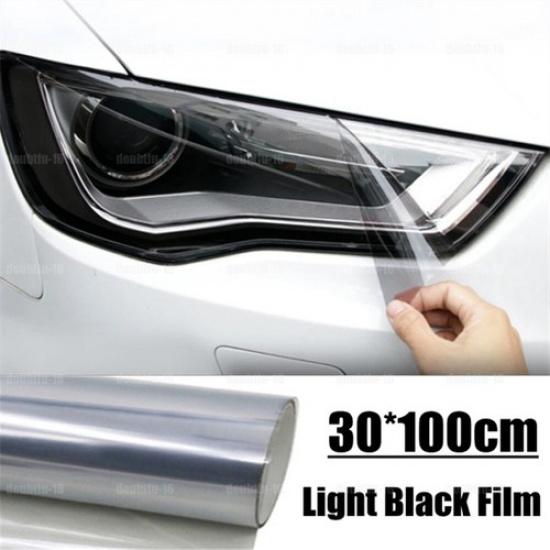 1Pc 30*100cm Light Black Car Headlight Light Cover Tint Sticker Film Accessories