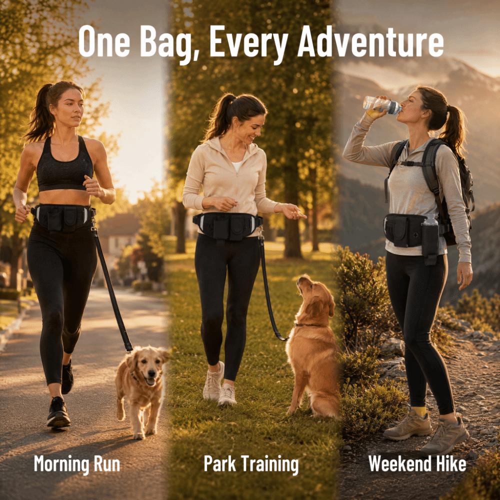 3pcs Zippered Closure Running Waist Bag Adjustable Strap Outdoor Waist Bag For Hiking