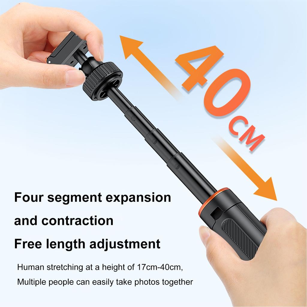 Action Camera Selfie Stick Treppiede Magnetico Rilascio Rapido Supporto Testa Sferica Rotante a 360° Estensibile Portatile Adatto per