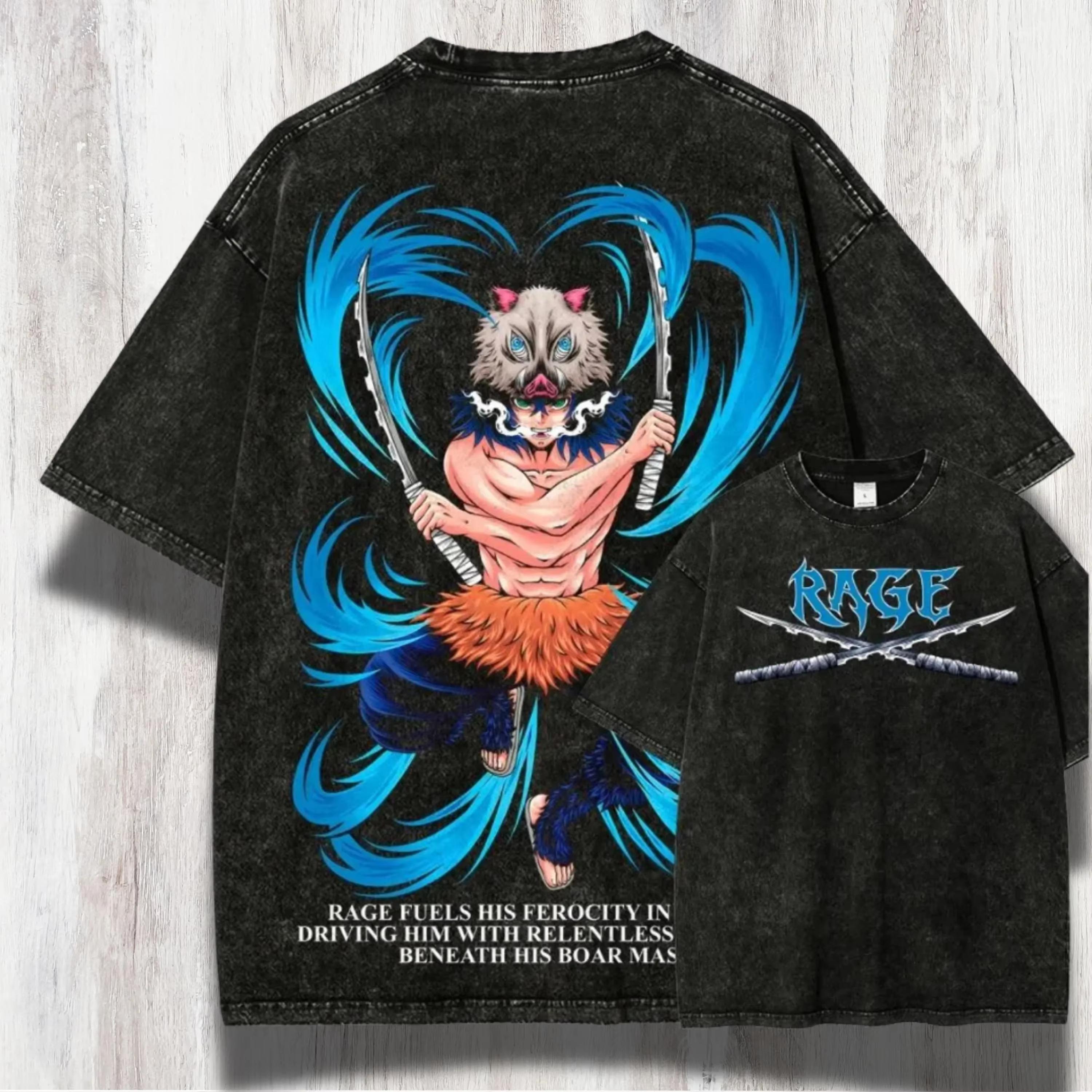 Izunosuke Demon Slayer Tshirt Retro Super Anime Tshirt Printed Pattern Tshirt YK Casual Daily Tshirt Summer Casual Loose M