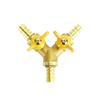 3/8" Hose Barb Ball Valve Y Shaped 3 Way Connector Barb Brass Fitting OD 11mm