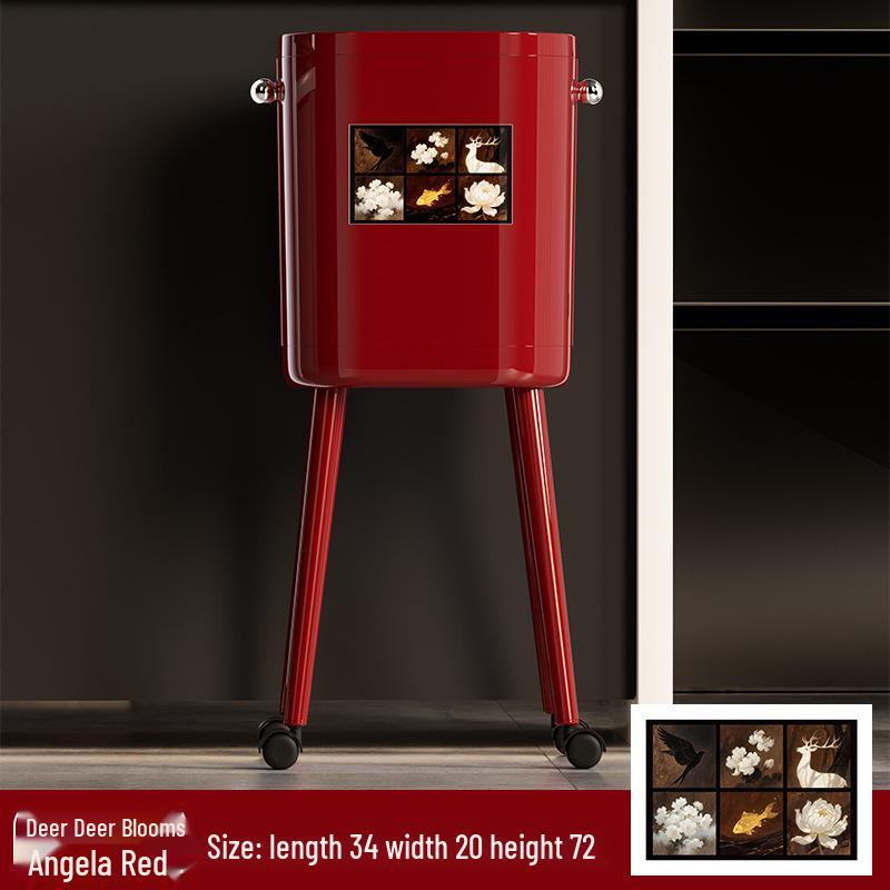 Premium Large-Capacity Trash Can with Lid – Ideal for Living Room, Bedroom, and Kitchen; Elevated Design for Easy Use.