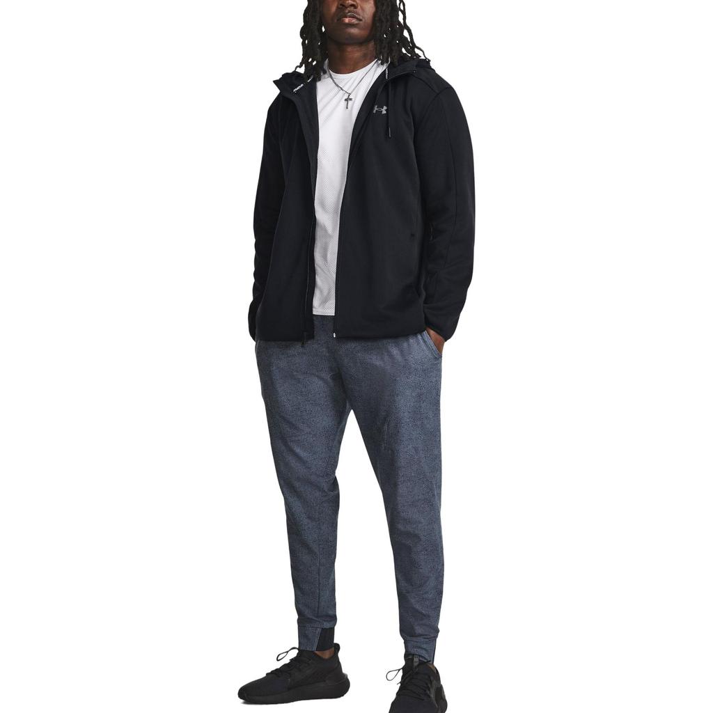 Under Armour Solid Color Casual Zip-Up Hoodie Men Black 1378824-001