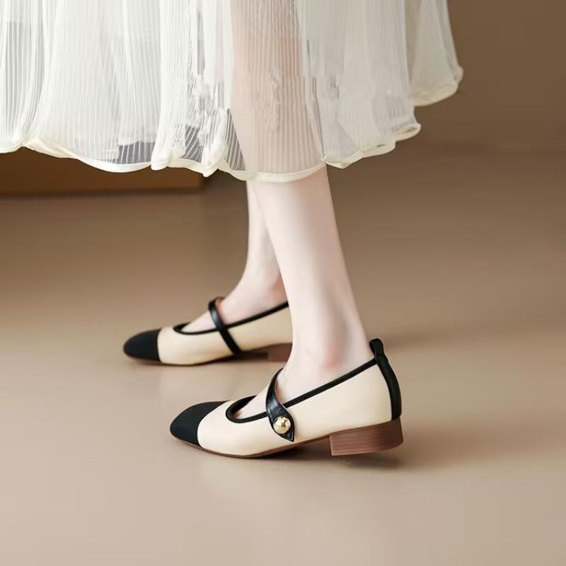 Autumn Retro Single Shoes Women's Soft Leather Soft-soled Small Leather Shoes Gentle Mary Jane Shoes Women
