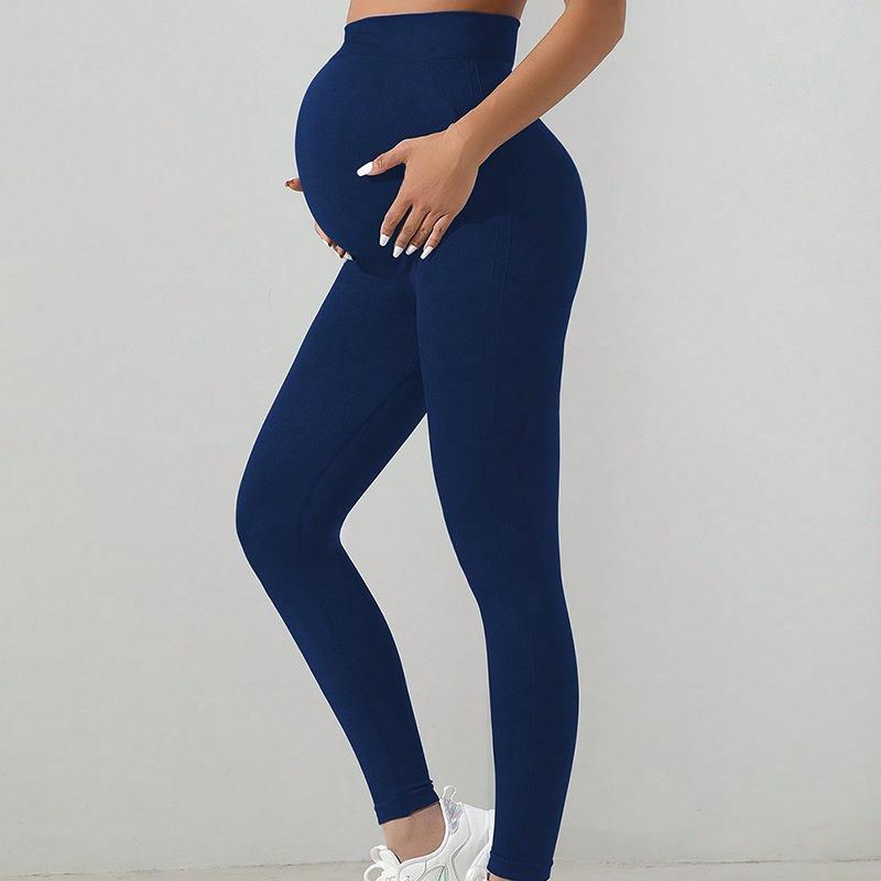 Fashion Solid Women Pregnant Yoga Pants High Waisted Slim Fit Exercise Seamless Yoga Legging Women Casual Push Up Pregnant Yoga Joggings 24416