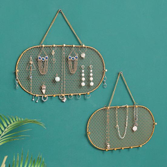 

Легкая роскошная настенная полка для хранения «сделай сам», настенные полые серьги, ожерелье, настенная вешалка, бытовые принадлежности