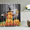 Wesołych Świąt Święty Mikołaj Snowman Happy Halloween Zasłony Prysznicowe Zestaw Zasłon Łazienkowych Wodoodporny Poliester z Hakami