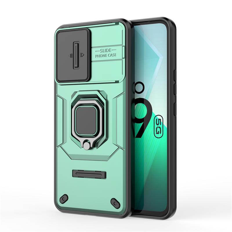 Stoßfeste Hülle für Vivo iQOO Z9 Hülle für Vivo iQOO Z9 5G Ringhalter Magnetische Rückseite für Vivo iQOO Z9 Z 9 Schiebefenster-Hülle