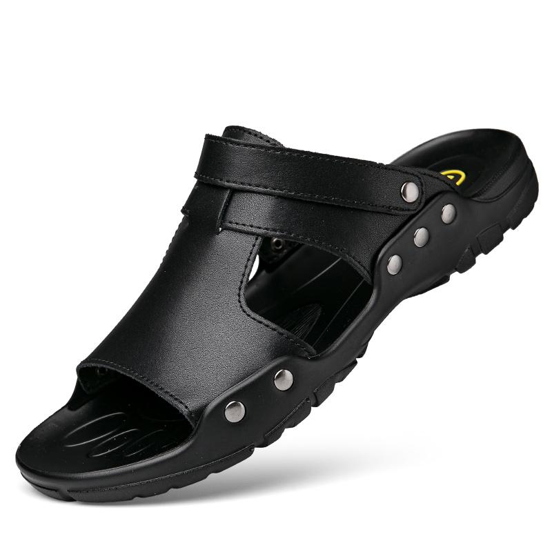 New Arrival Men Sandals Summer Super Fiber Wading Aqua Shoe Soft Sole Driving Beach Flats Dual Purpose Casual Slippers Half Drag