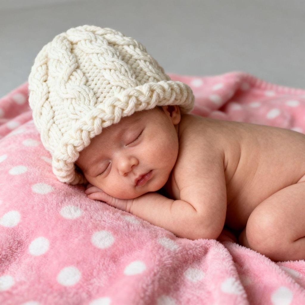 Newborn Full Moon Photography Knit Hat & Outfit Props