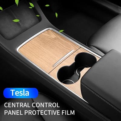 Central  Car Central Control Panel Sticker For Tesla Model 3  Wood Center Console Accessories Model Y Interior Film Wood Gr