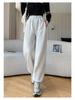 2025 Autumn/Winter Women's Fleece-Lined Lambswool Sweatpants: Thick Cotton Casual Straight Pants