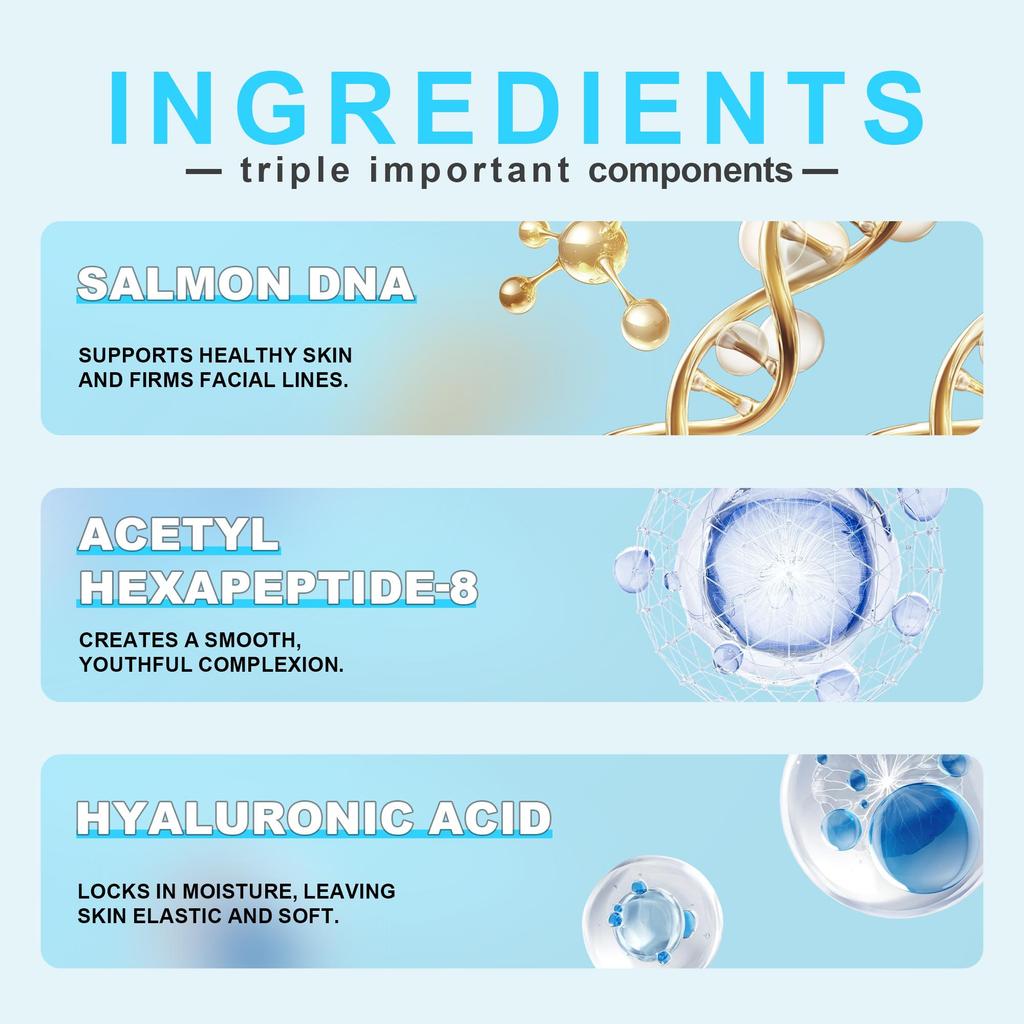 Salmon DNA PDRN & Hydrolyzed Collagen Serum - Anti-Aging Face Essence for Firming & Brightening - 30ml