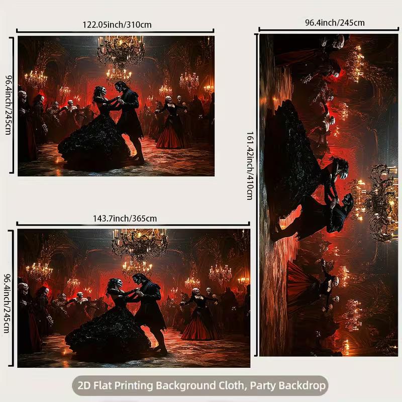 

2D Gothic Vampire Dance Halloween Party Decoration Backdrop 47.2x31.5inch/120*80cm