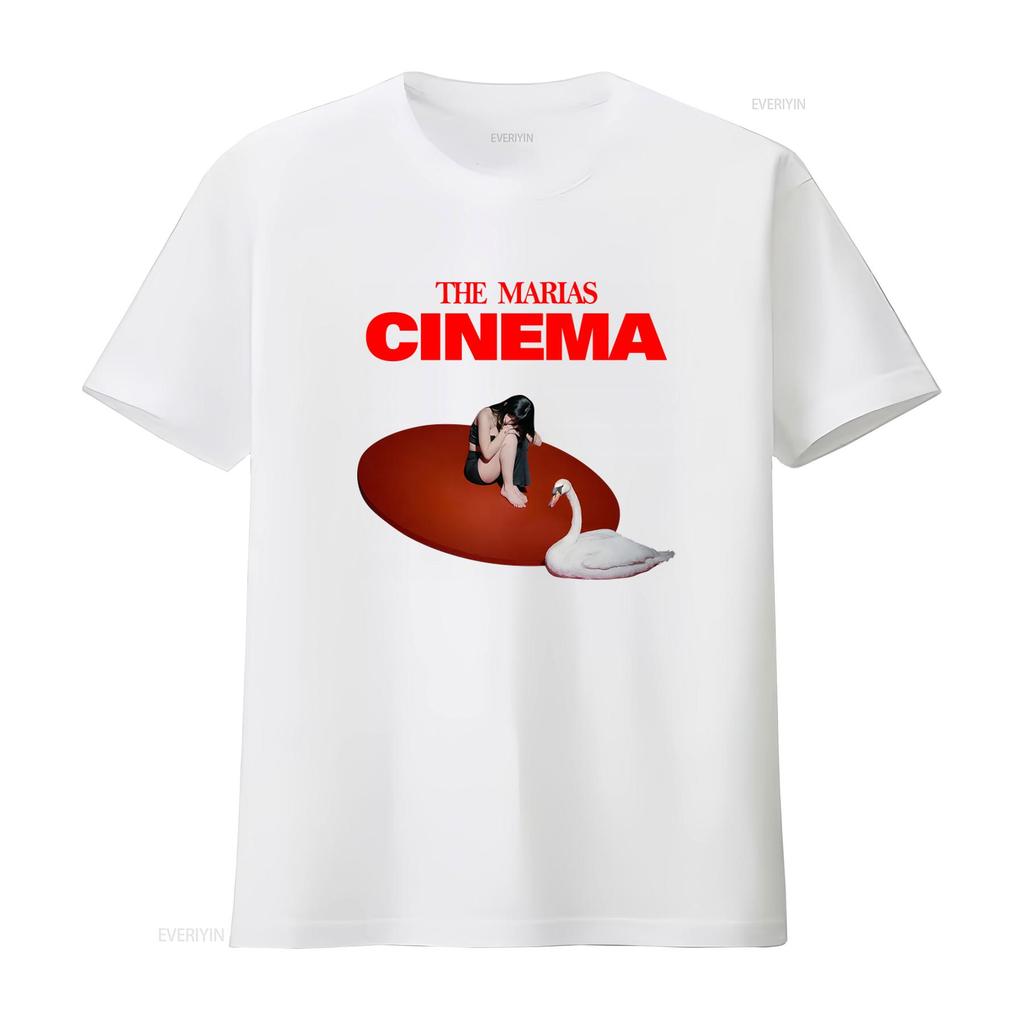 The Marias Cinema T Shirt Stylish Print with Woman and Swan Design for Fashionable Wear Vintage Washed Soft Unisex
