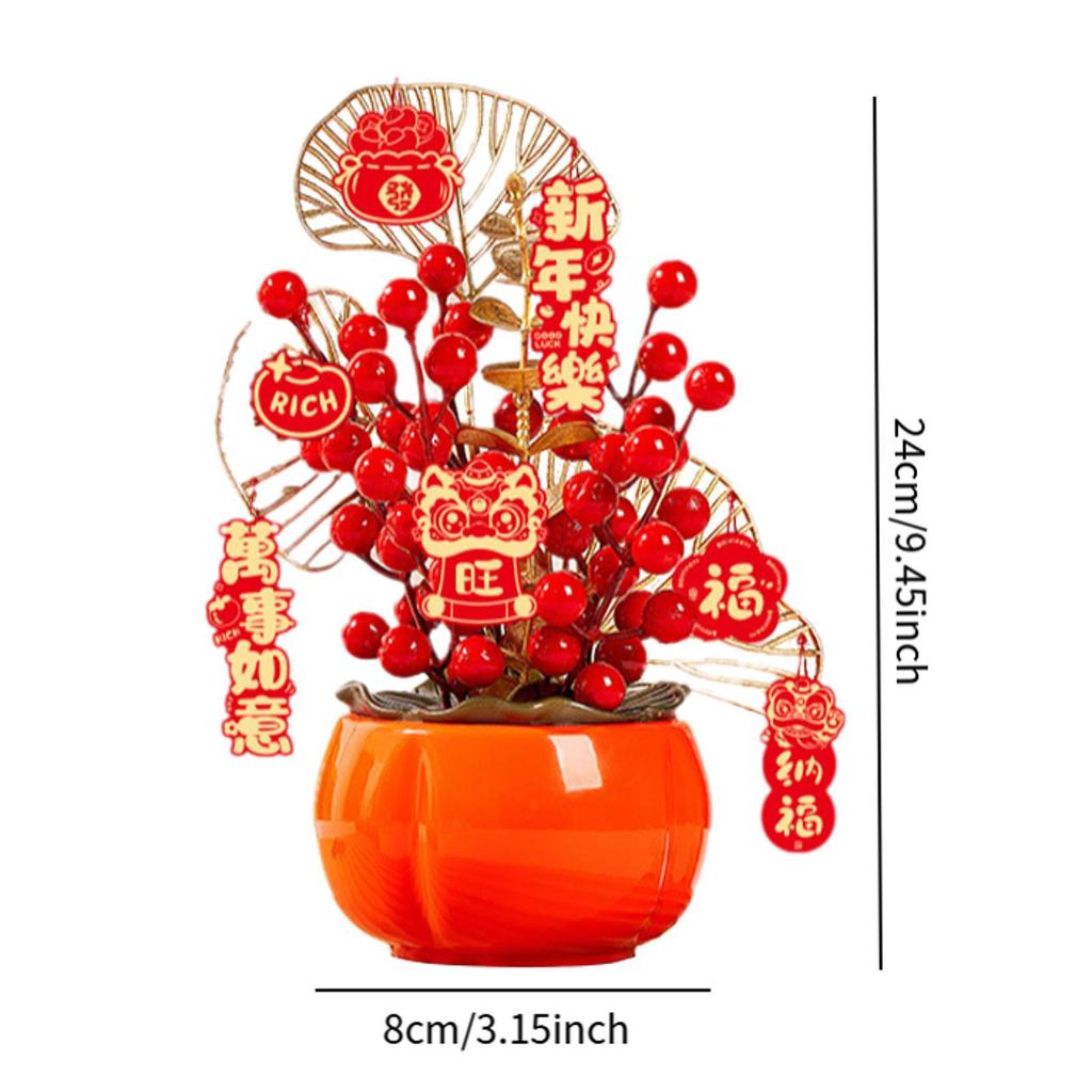 Chinese Lunar Year Decoration Gift Lucky Tree Artificial Potted for China Spring Festival Office Birthday Graduation Wedding