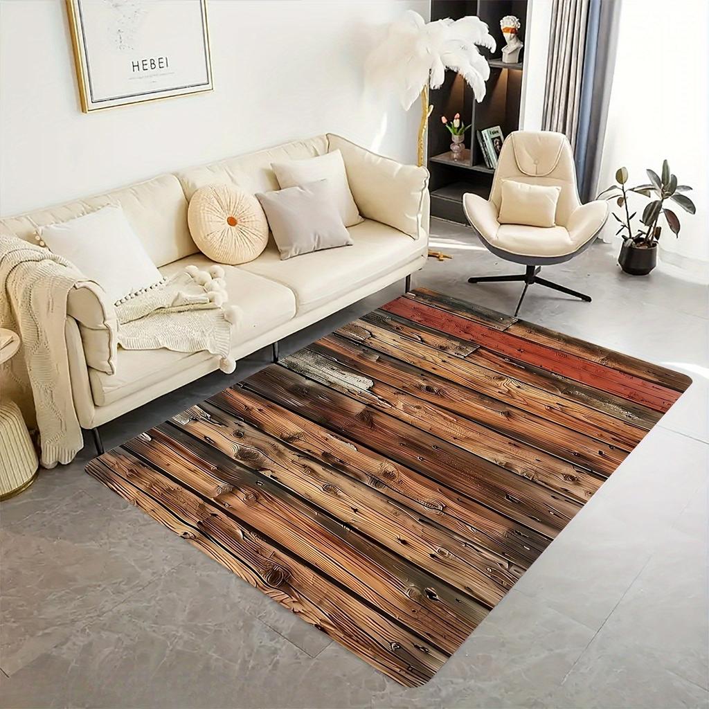 1PC Wooden Pattern Kitchen Rugs Non-Slip Home Door Mats Pop Design Bathroom Rug Bath Mat Carpet for Home Sink Laundry Decor