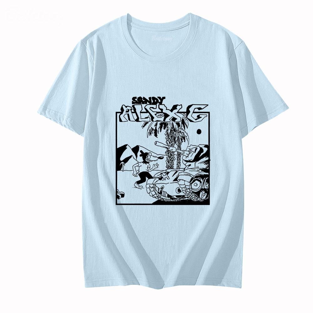 Alex G T-Shirt Comic Cartoon Print T-Shirt Baumwolle Beliebt Kurzarm für Jungen/Mädchen T-Shirt Lässig Camisetas Aldult Kleidung