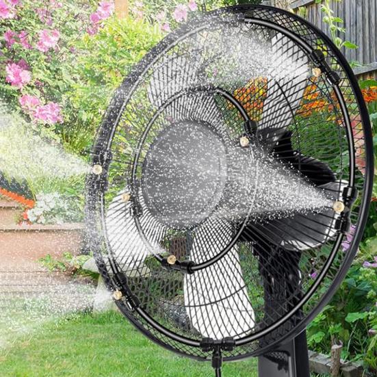 Chladicí postřikovač s odnímatelnými tryskami Sada pro zamlžení T-kusu Filtr Terasa Energeticky úsporný ventilátor