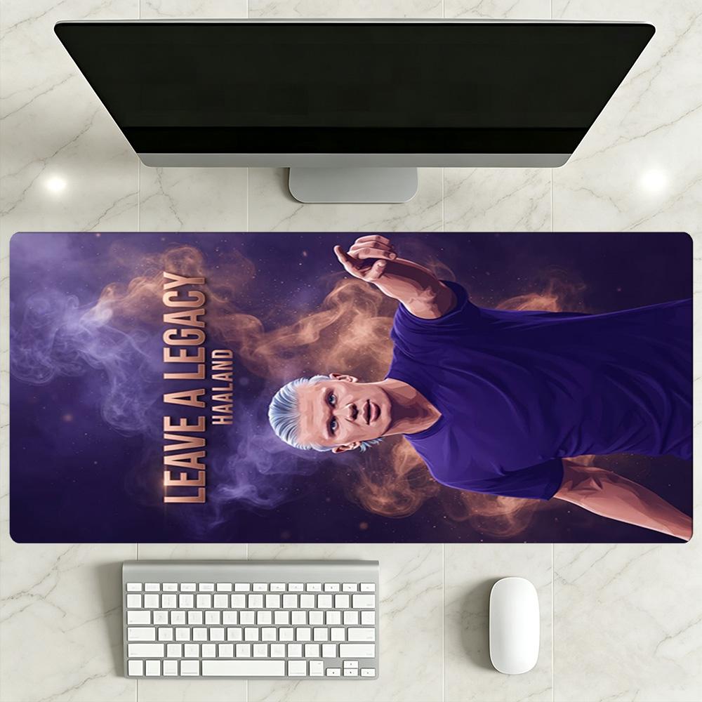 Haaland Gaming Mouse Pad Gaming Laptop Mouse Pad Ultra-Long Desk Mat Non-Slip Rubber Bottom Gaming Accessories Ideal Gift for Gamers