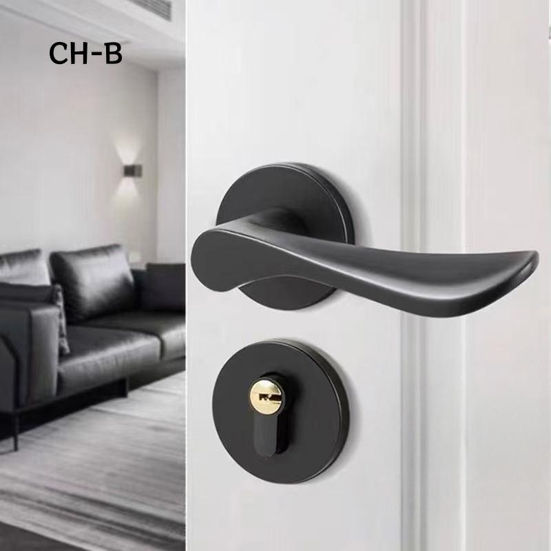 Modern Heavy Duty Privacy Round Lever Door Handle Aluminum Alloy for Bedroom Wooden Doors Apartment Use