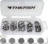 THKFISH DropShot Offset Circle Hooks for and Red Snapper Sizes and and 100-Piece Hairtail, Salmon, Fishing, #3, #2, #1, 1/0, 2/0
