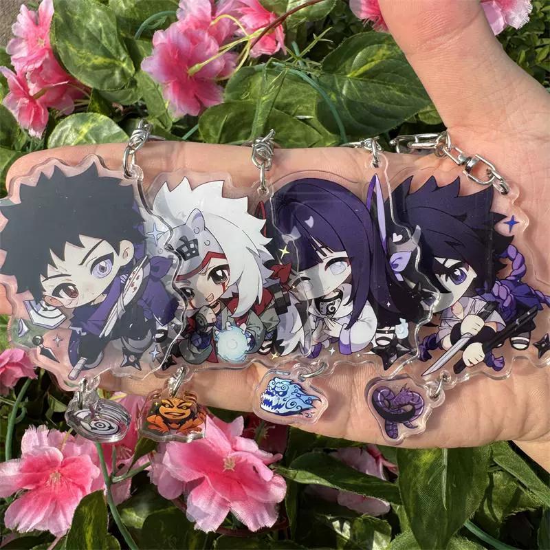 Anime Naruto Acrylic Keychain Accessaries Uzumaki Naruto Cartoon Keyring