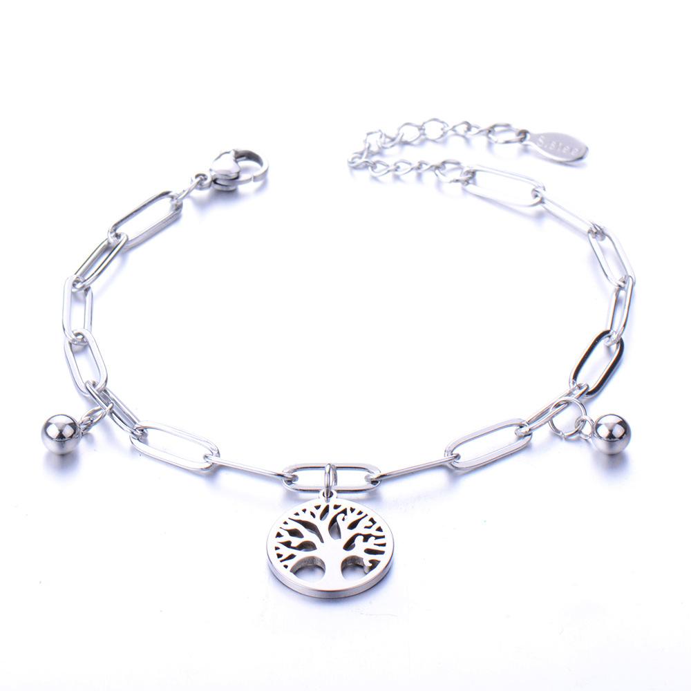 European and American simple personalized bell double-layer titanium steel bracelet spot men and women couple jewelry women's trend fashion jewelry