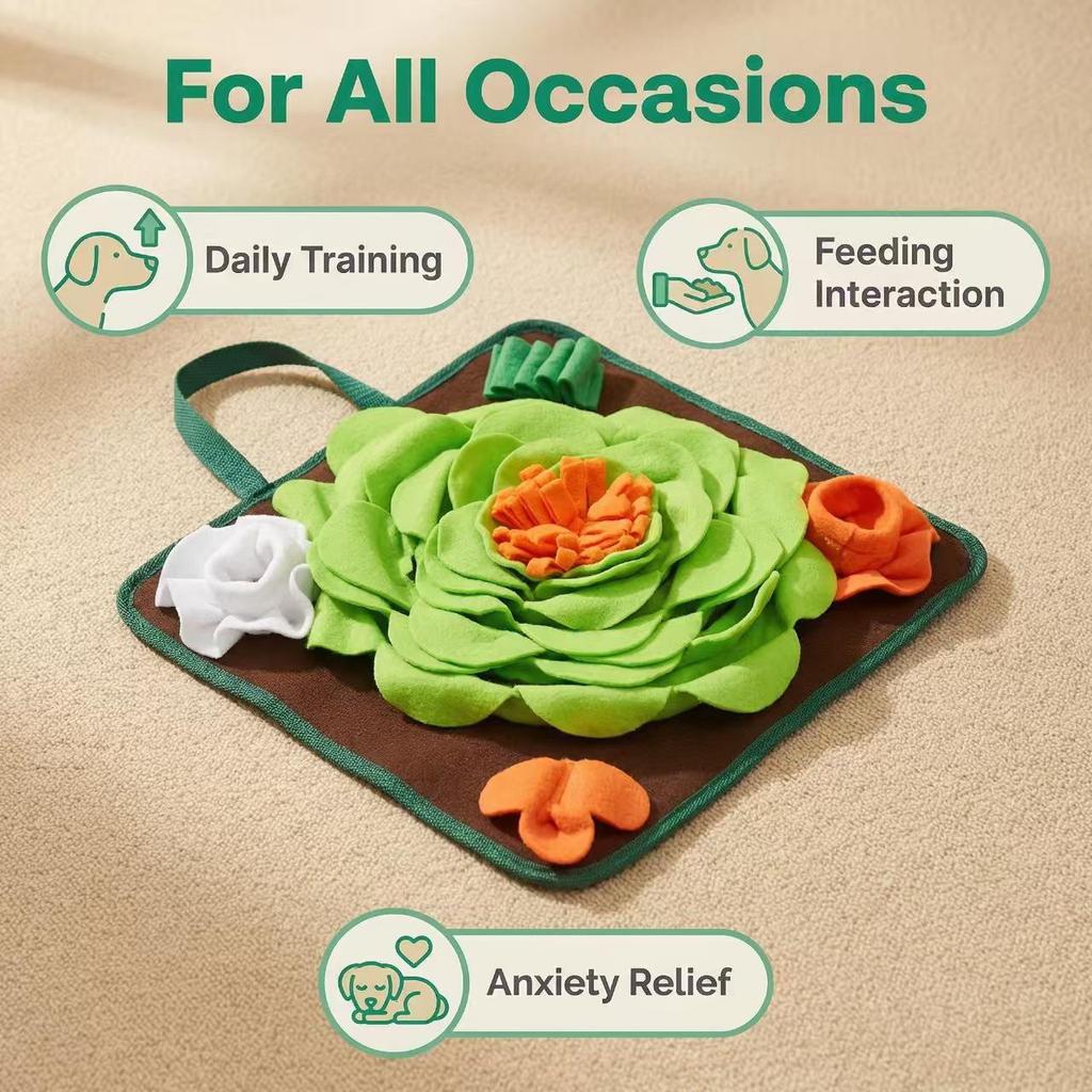 Pet Activity Pad: Energy-boosting Sniffing Mat for Dogs & Cats with Hidden Treats, Food Dispenser, and Toys