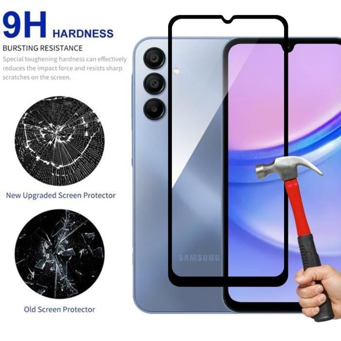 Verre Trempé Intégral pour Samsung Galaxy A15 4G-5G Vitre Protection Lot-3