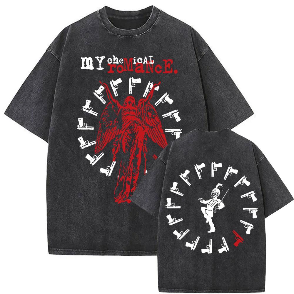Washed Vintage Rock Band My Chemical Romance The Black Parade Tour 2026 T-shirt Men Women Fashion Punk Emo Oversized T Shirts