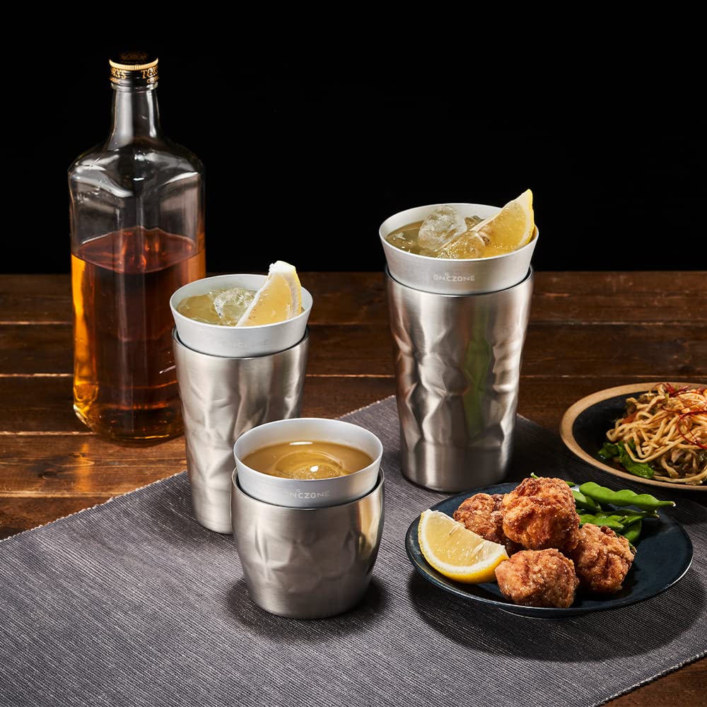 Doshisha Cold Double Vacuum Single Aluminum "Hyokyoku" Tumbler, Insulation, Wall, Wall, 540ml, Silver, ON℃ZONE